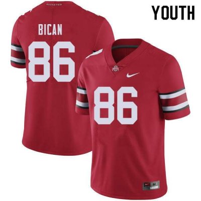 NCAA Ohio State Buckeyes Youth #86 Gage Bican Red Nike Football College Jersey VZI5045UO